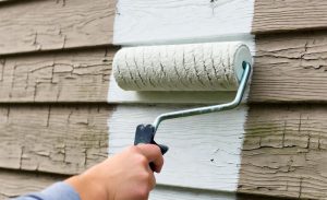 رنگ آمیزی دیوار چوبی خانه